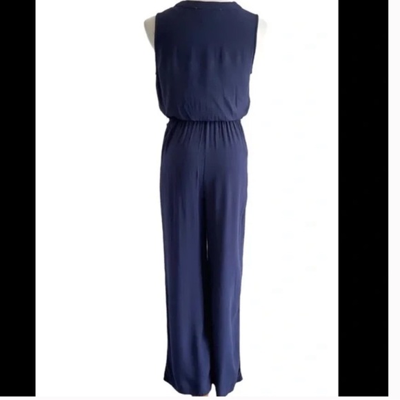 Lark Grey Navy Sleeveless Button Jumpsuit Size M - Picture 3 of 7